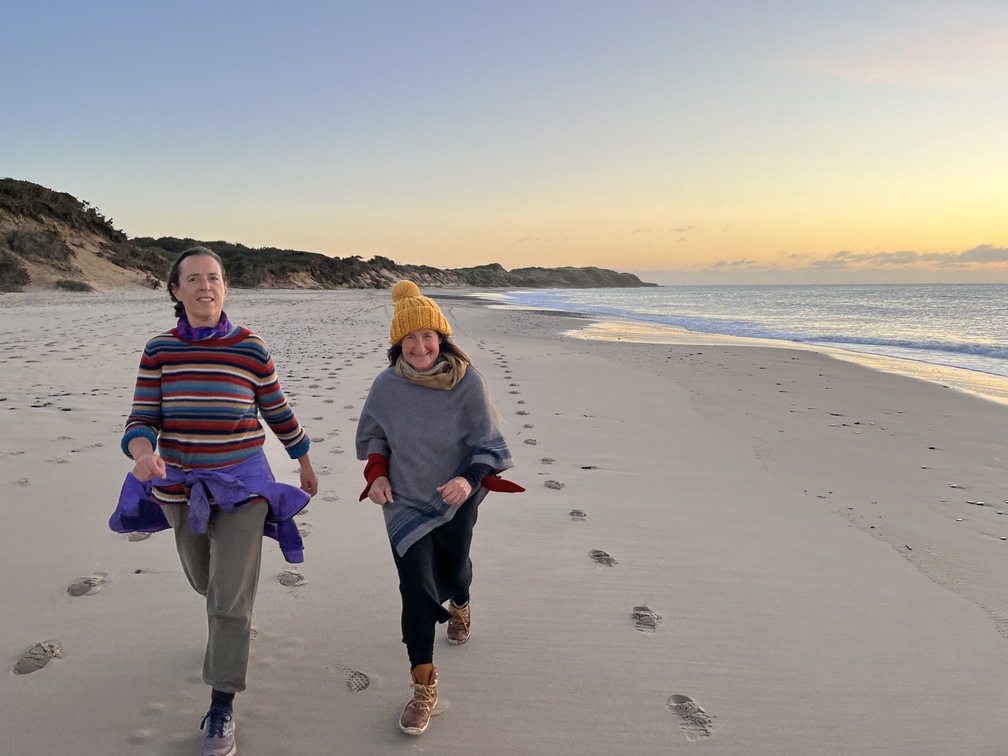 Jenny and Barbara on strand