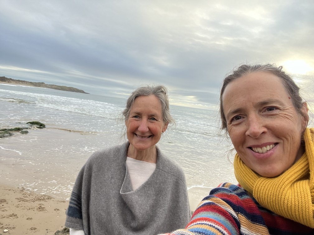Strand walk with Barbara and Jenny